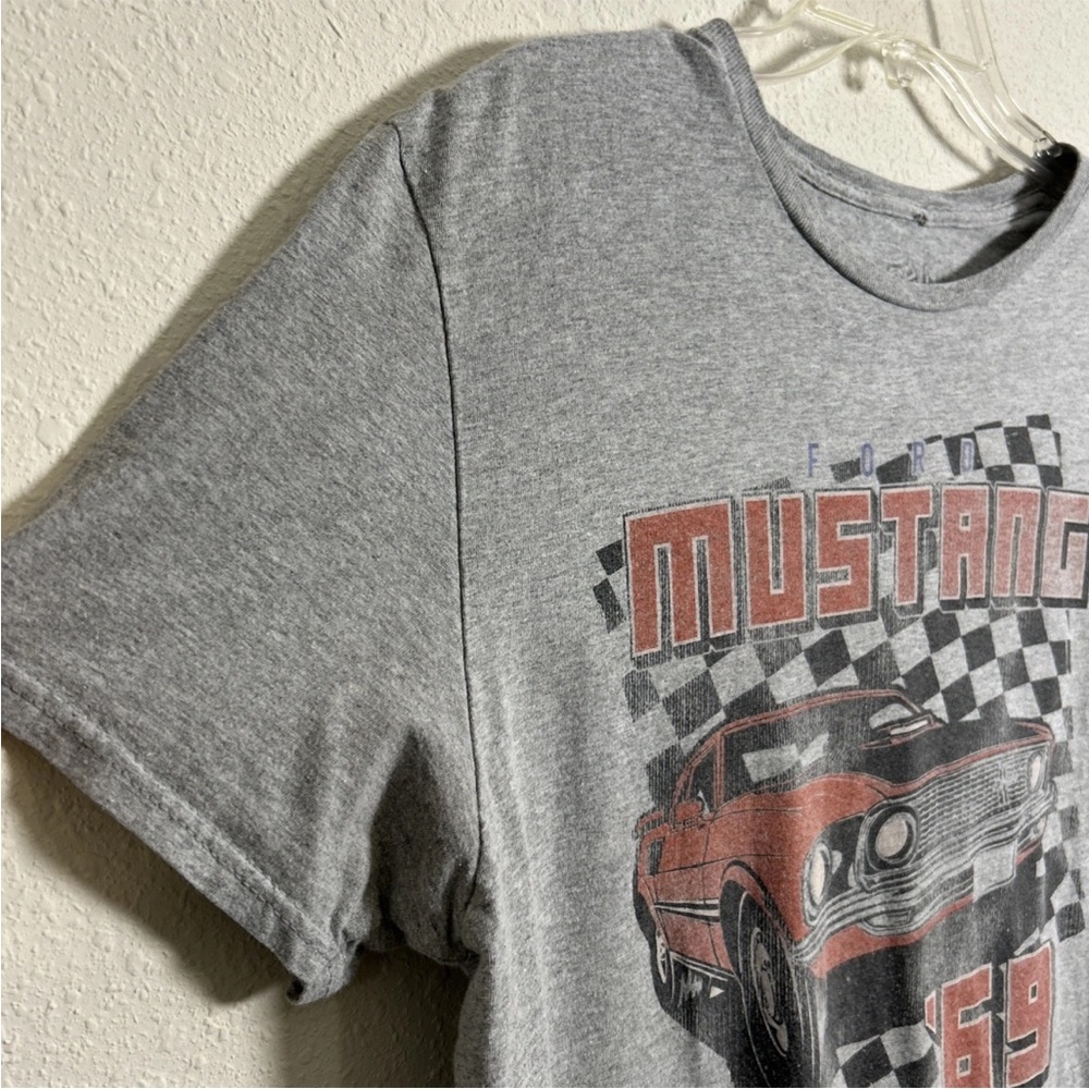 1969 Ford Mustang Mach 1 American Short-Sleeve Women’s T-Shirt Gray Retro Size L - Picture 6 of 10